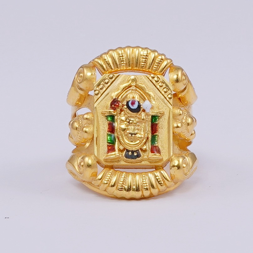 235-GR6382 - 22K Gold 'Balaji' Ring For Men | Rings for men, Gold ring  designs, Mens gold rings